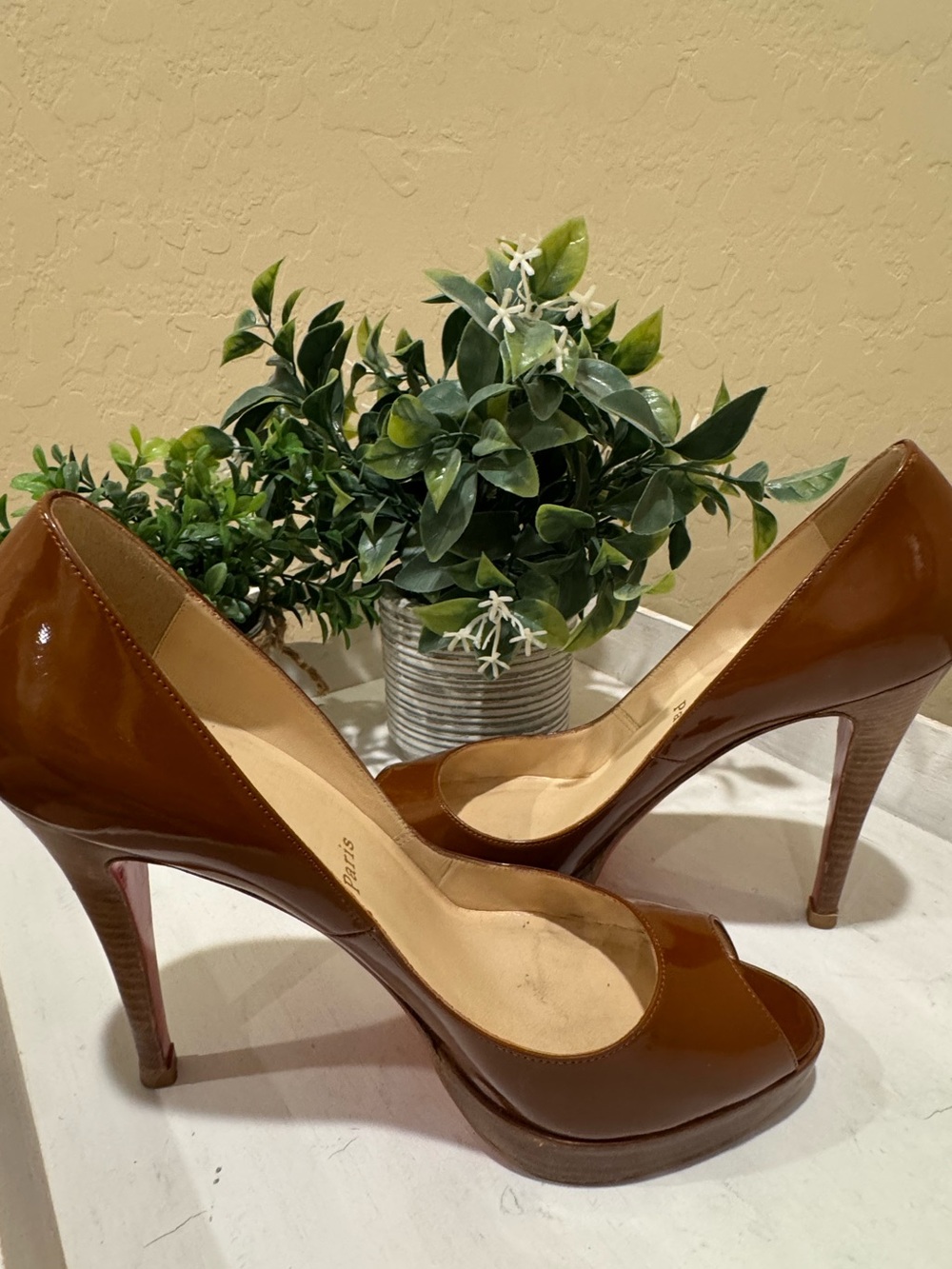 Christian Louboutin Brown Patent Heels